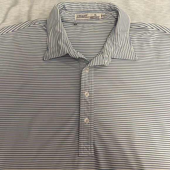 Criquet Performance Sport Range Polo Blue/White Striped Size XL Golf Shirt - Picture 1 of 7